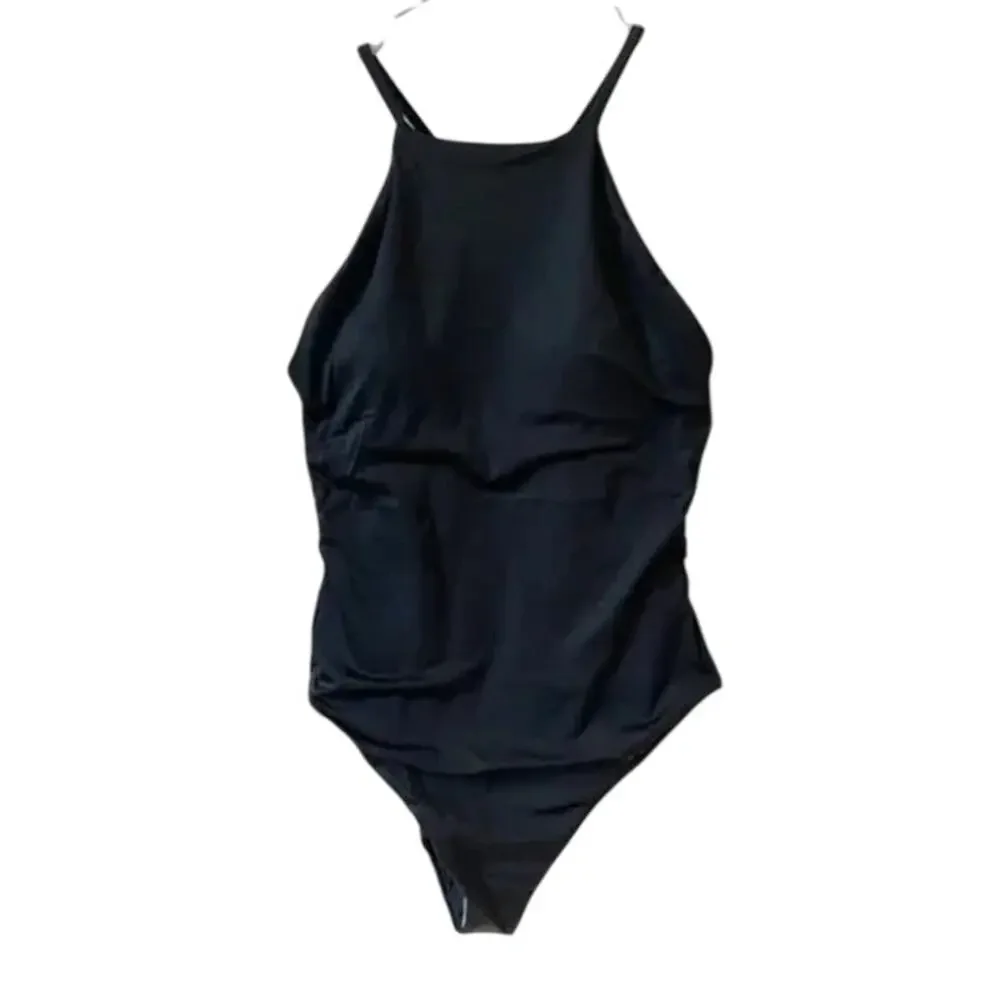 Andie Swim The Asbury Eco Nylon One Piece Swimsuit in Black S NWT